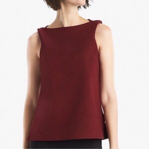 M.M. Lafleur Sadie 2.0 Maroon Red Classy Twist Shoulder Blouse Top XS